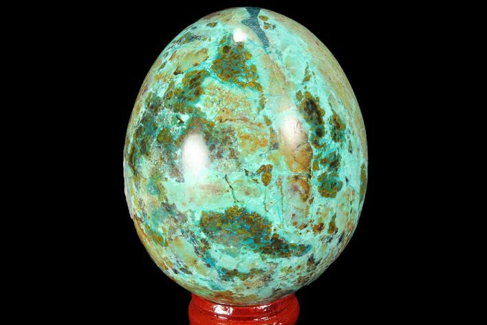 Polished Chrysocolla Egg - Peru #99474